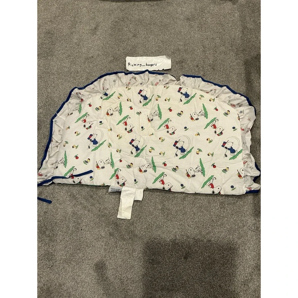 Vintage SNOOPY Golf CRIB QUILT KIT Peanuts Collection by Quilted Bedspread RARE
